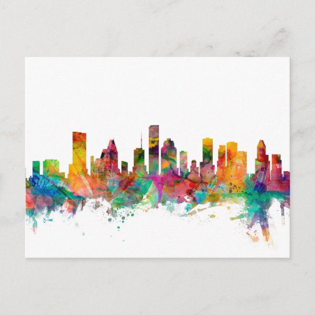 Carte Postale Houston Texas Skyline (Devant)