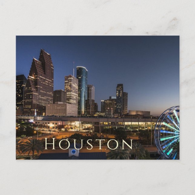 Carte Postale Houston, Texas Skyline, NIight Lights (Devant)