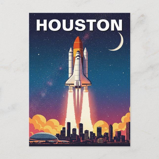 Carte Postale Houston Texas Skyline Ville chute (Devant)