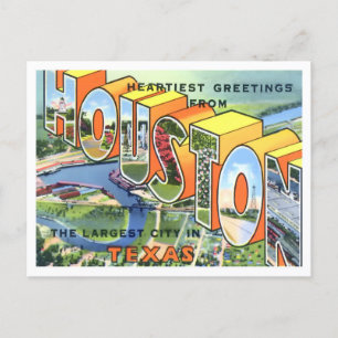 Carte postale Houston, Texas Vintage Big Letters