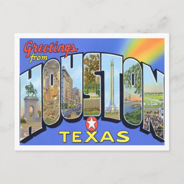Carte postale Houston, Texas Vintage Big Letters (Devant)