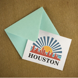 Carte Postale Houston Texas Vintage Sunset Retro Travel