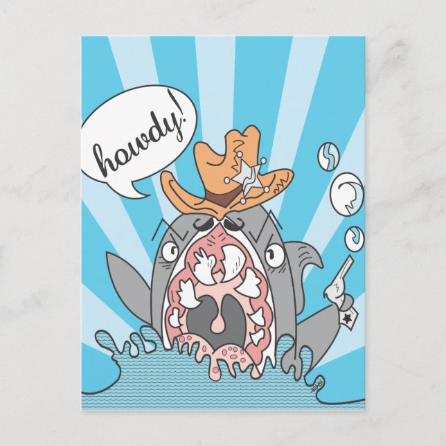 Carte postale Howdy Shark (Devant)