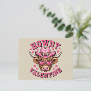 Carte Postale Howdy Valentine Cow Valentines Da&y Coquette Love