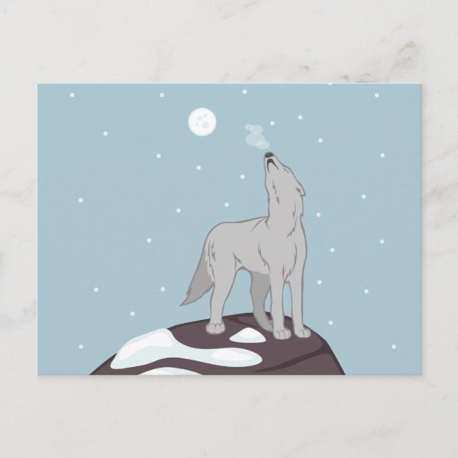 Carte Postale Howling Arctic Wolf (Devant)
