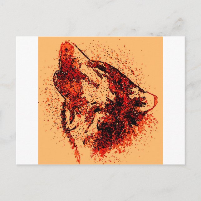 Carte Postale Howling Wolf in Snow (Devant)