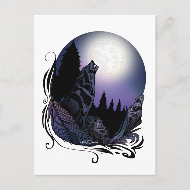 Carte Postale Howling Wolf (Signature Design) (Devant)