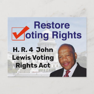 Carte Postale HR4 John Lewis Loi sur les droits de vote