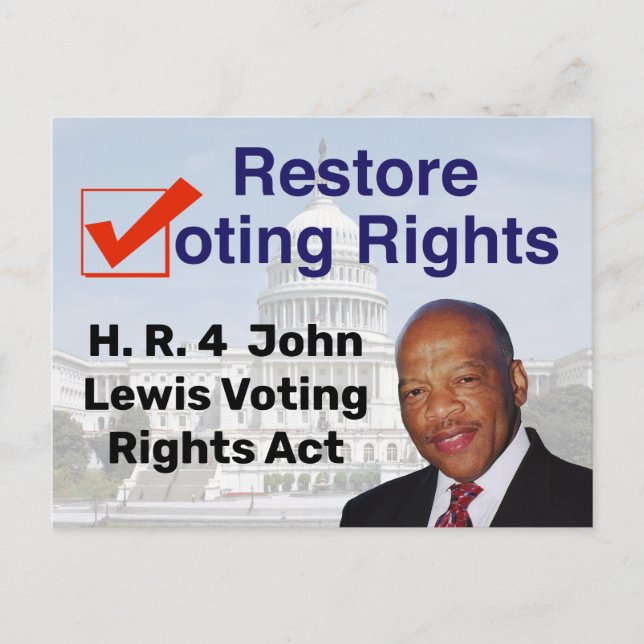 Carte Postale HR4 John Lewis Loi sur les droits de vote (Devant)