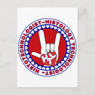 CARTE POSTALE HTL HISTOTECHNOLOGUE SPÉCIALISTE LOGO ROUND LAB