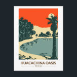 Carte Postale Huacachina Pérou Travel Art Vintage<br><div class="desc">Huacachina dans un style vectoriel. Huacachina est une oasis désertique et un petit village à l'ouest de la ville d'Ica dans le sud-ouest du Pérou.</div>