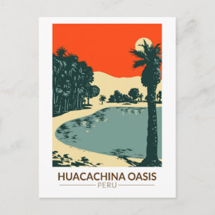 Carte Postale Huacachina Pérou Travel Art Vintage