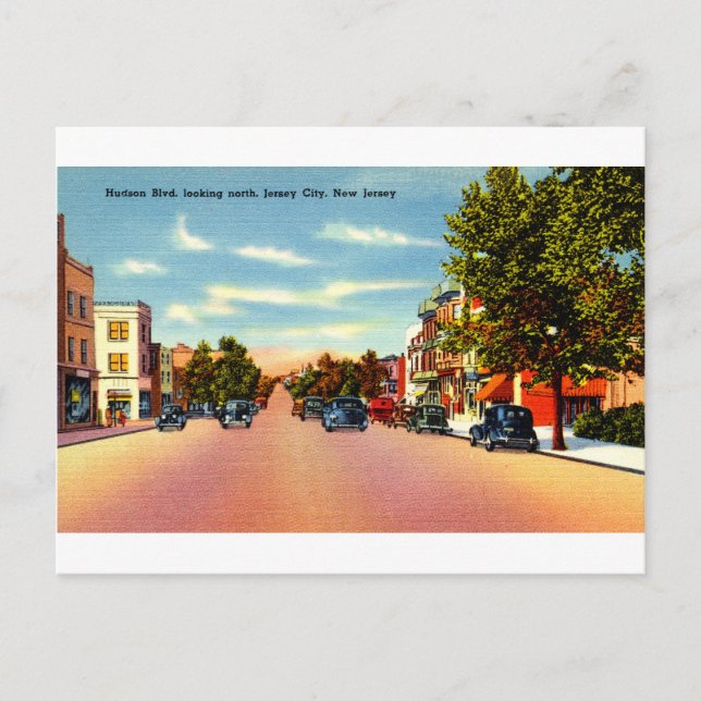 Carte Postale Hudson Blvd, Jersey City, New Jersey (Devant)