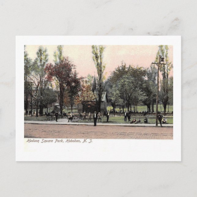 Carte Postale Hudson Carré Park, Hoboken, NJ Vintage (Devant)