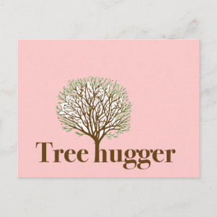 Carte Postale Hugger d'arbre avec illustration de l'arbre