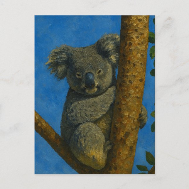 Carte Postale Hugger d'arbre - Koala dans la canopée (Devant)