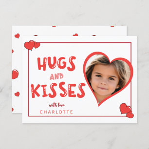 Carte Postale Hugs and Kisses Valentine's Day Photo personnalisé