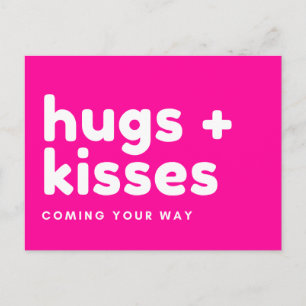 Carte Postale "hugs + kisses coming your way"