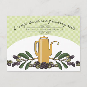 Carte Postale huile d'olive peut olives cuisine livre de recette