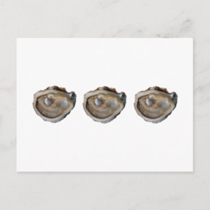 Carte Postale Huîtres sur la moitié de la coque