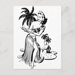 Carte Postale Hula Girl