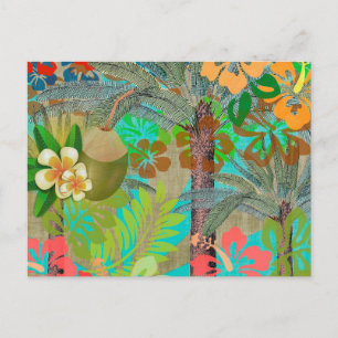 Carte Postale Hula Vintage Floral Graphisme Floral Hawaii