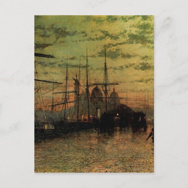 Carte Postale Humber Docks, coque par John Atkinson Grimshaw (Devant)