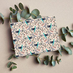 Carte Postale Hummingbird & Dragonfly William Morris Style