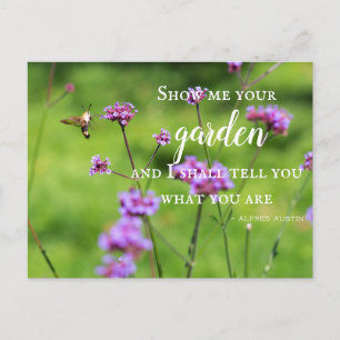 Carte Postale Hummingbird Moth & Flowers