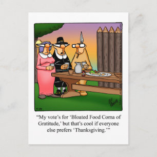 Carte postale humoristique de Thanksgiving drôle