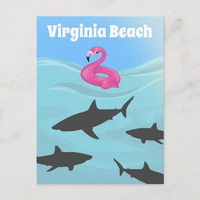 Carte Postale Humoristique requin de Virginia Beach (Devant)