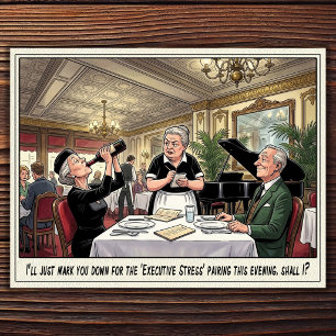 Carte postale humoristique sur la vie de serveuse