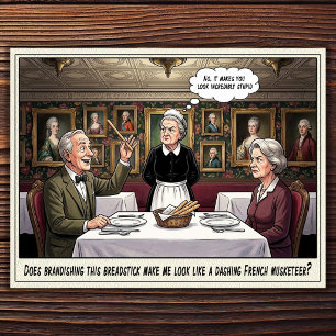 Carte postale humoristique sur la vie de serveuse