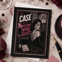 Carte postale humoristique vintage de vin pour un