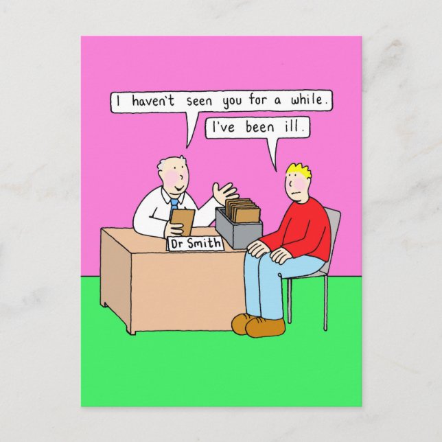 Carte Postale Humour bientôt dans le cabinet du médecin (Devant)