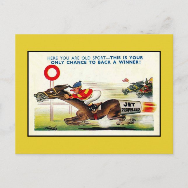 Carte Postale Humour britannique vintage, vainqueur du sport (Devant)