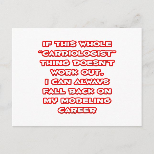 Carte Postale Humour cardiologue ... Modélisation de la carrière (Devant)
