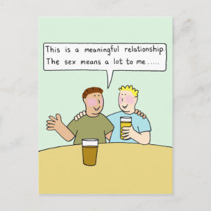 Carte Postale Humour caricature Gay Homme Couple