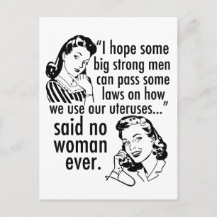 Carte Postale Humour caricature politique féministe pro-choix