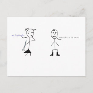 Carte Postale Humour Clarinet