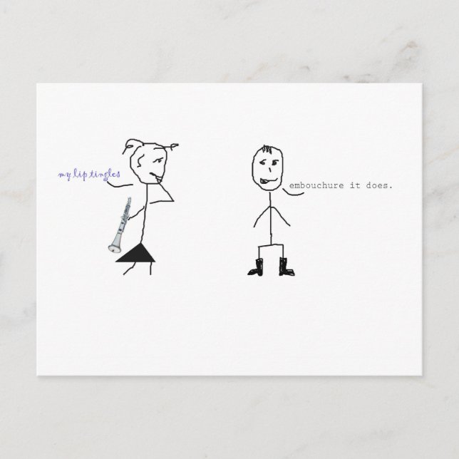 Carte Postale Humour Clarinet (Devant)
