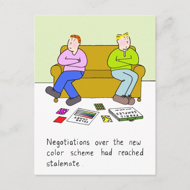 Carte Postale Humour de décoration Gay New Home (Devant)