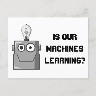 Carte Postale Humour de la technologie d'apprentissage automatiq