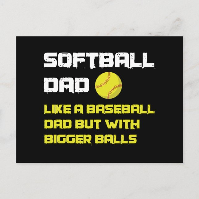 Carte Postale Humour de papa joueur de softball (Devant)