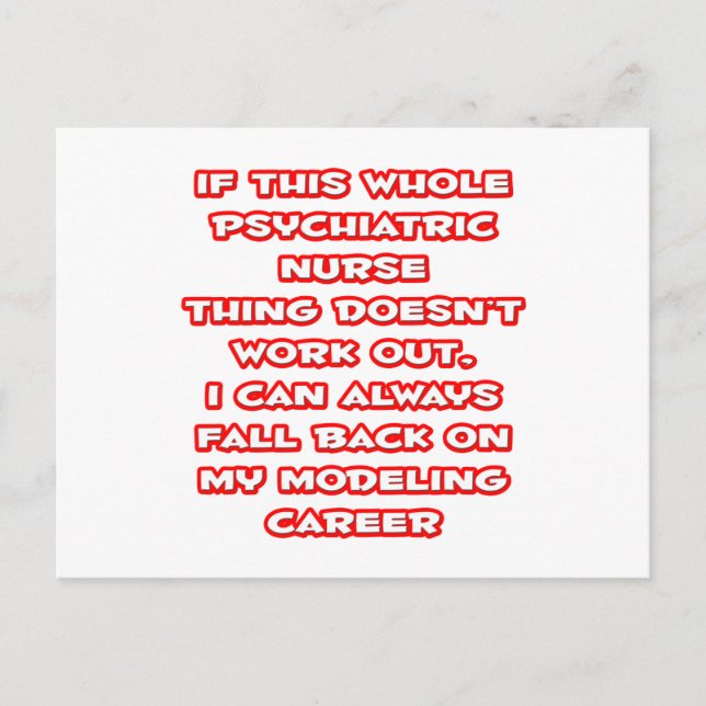 Carte Postale Humour d'infirmière psychiatrique ... Modélisation (Devant)