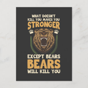 Carte Postale Humour d'ours sarcasthiques pour scout campeur bla