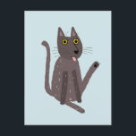 Carte Postale Humour drôle de chat<br><div class="desc">Un drôle de lessive de chat. Ou peut-être qu'il ne fait que du yoga ? Embrasse-le à tes risques et périls ! Soulevez un sourire de n'importe quel amoureux des animaux.</div>