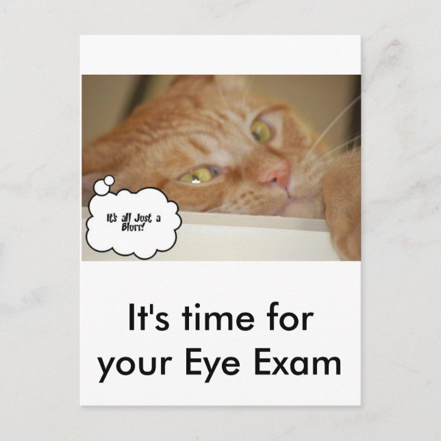 Carte Postale Humour du médecin des yeux/Tout est flou (Devant)