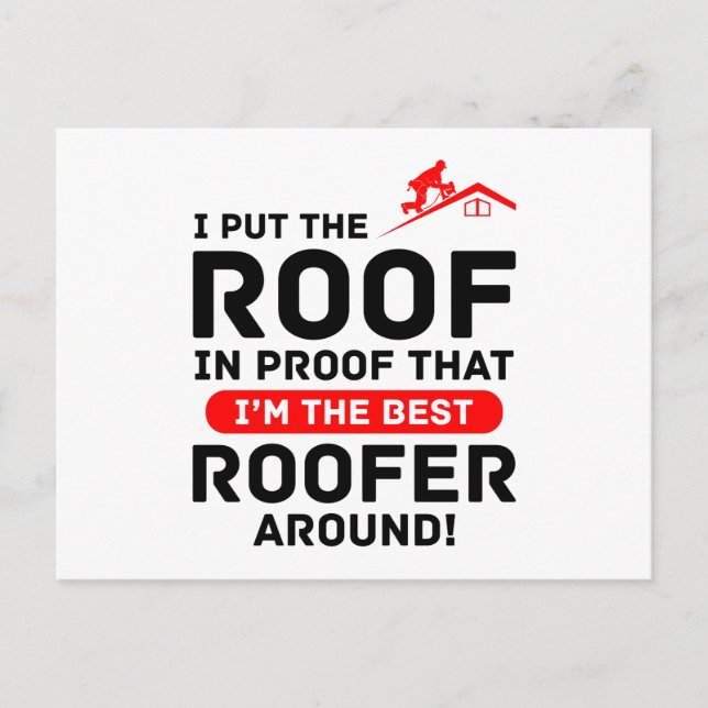 Carte Postale Humour du toit - Roofer Pro Pride (Devant)