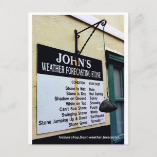 Carte Postale Humour en Irlande Pierre de prévision météorologi